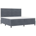 vidaXL Lit à ressorts avec matelas Gris foncé 200 x 200 cm Velours