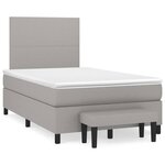 vidaXL Sommier à lattes de lit avec matelas Gris clair 120x200cm Tissu