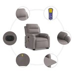vidaXL Fauteuil inclinable de massage électrique Taupe Tissu
