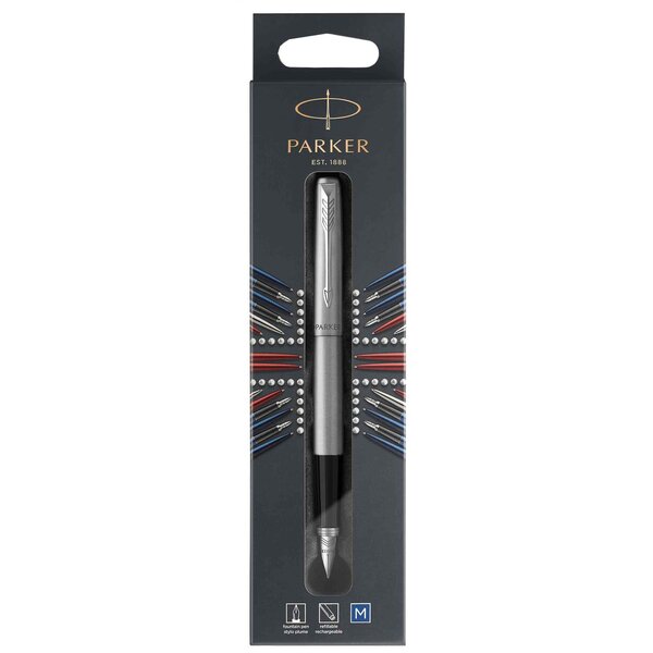 Stylo plume JOTTER Acier C.T. Pointe Moyenne Trait Bleu PARKER