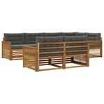 vidaXL Ensemble de canapés d'extérieur 7 Pièces Naturel et Anthracite