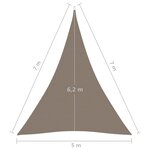 Vidaxl voile de parasol tissu oxford triangulaire 5x7x7 m taupe