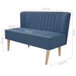 vidaXL Canapé 117x55 5x77 cm Tissu Bleu