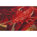 Tableau strass diamant crystal art xxl dragon rouge 70cm