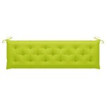 vidaXL Banc de jardin avec coussin vert vif 175 cm Bois de teck massif