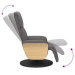 vidaXL Fauteuil inclinable avec repose-pieds gris similicuir