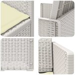vidaXL Chaises de jardin salle à manger 2 Pièces Blanc et crème PP