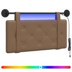 vidaXL Tête de lit suspendue Avec lumière LED Cappuccino Simili cuir