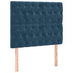 vidaXL Cadre de lit avec tête de lit Bleu foncé 90x190 cm Velours