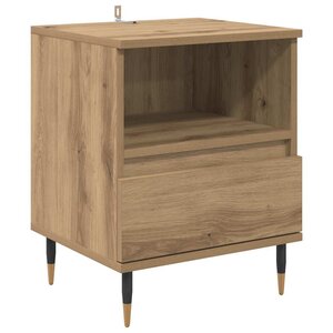 vidaXL Cabinet de chevet avec tiroir chêne artisanal 40 x 35 x 50 cm