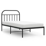 vidaXL Cadre de lit métal sans matelas avec tête de lit noir 100x200cm