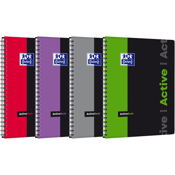 Cahier ACTIVEBOOK PP Intercalaire 160 pages 90g A4+ Lignée 7mm Coloris Aléatoire OXFORD