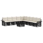 vidaXL Ensemble de canapé de jardin 10 Pièces Noir polyrotin