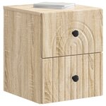 vidaXL Cabinet de chevet mural 2 Pièces Chêne Sonoma 33 x 34 5 x 40 cm