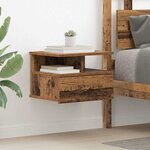 vidaXL Table de nuit flottante avec tiroir Bois ancien 40 x 31 x 27 cm