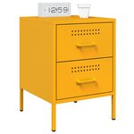 vidaXL Table de chevet jaune moutarde 36x39x50 5 cm acier