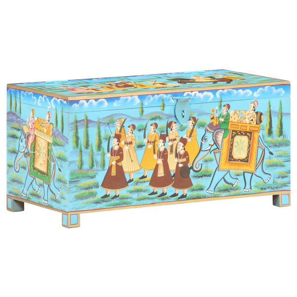 vidaXL Boîte de rangement peinte à la main 80x40x40cm Bois de manguier