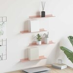 vidaXL Étagère flottante 4 Pièces Rose 40 x 8 5 x 2 5 cm Acier