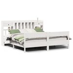 vidaXL Lit bibliothèque sans matelas blanc 180x200 cm bois pin massif