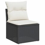 vidaXL Salon de jardin 11 Pièces avec coussins noir résine tressée