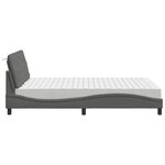 vidaXL Lit avec matelas gris foncé 140x200 cm tissu