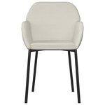 vidaXL Chaises à manger lot de 2 Crème Velours