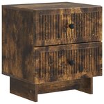 vidaXL Cabinet de chevet avec tiroir Chêne fumé 43 x 34 5 x 47 5 cm