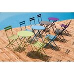 Set bistrot 2 personnes - Table ronde 60 cm + 2 chaises - Acier  thermolaqué - Taupe - HIENO