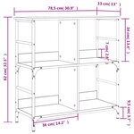 vidaXL Bibliothèque sonoma gris 78 5x33x82 cm bois d'ingénierie
