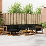 vidaXL Ensemble de canapés d'extérieur 19 Pièces Naturel et Noir