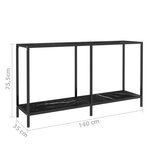 vidaXL Table console Noir 140x35x75 5 cm Verre trempé