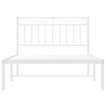 vidaXL Cadre de lit métal avec tête de lit blanc 100x200 cm