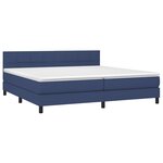 vidaXL Sommier à lattes de lit et matelas et LED Bleu 200x200 cm Tissu