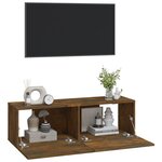 vidaXL Meubles TV muraux 2Pièces chêne fumé 100x30x30cm bois d'ingénierie