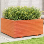 vidaXL Jardinière cire marron 100x100x49 5 cm bois de pin massif