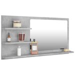 vidaXL Miroir de salle de bain gris béton bois d’ingénierie