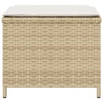 vidaXL Tabourets de jardin avec coussins lot de 4 beige résine tressée