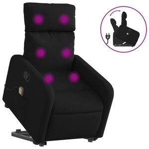 vidaXL Fauteuil de massage inclinable Noir Tissu