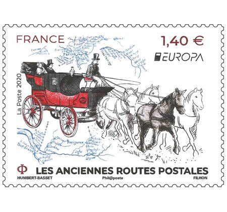 Timbre - Europa Anciennes Routes Postales - International