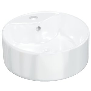vidaXL Lavabo blanc 40x14 5 cm céramique rond