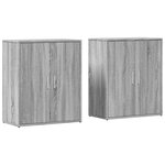 vidaXL Buffets 2 Pièces sonoma gris 60x31x70 cm bois d'ingénierie