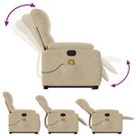 vidaXL Fauteuil inclinable de massage électrique crème