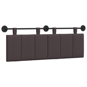 vidaXL Tête de lit suspendue Marron foncé Tissu