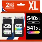 123CONSOMMABLES - PG-540 XL CL-541 XL - Pack pour cartouche Canon 540 541 XL - encre Canon 540 et 541 compatible imprimante Canon PIXMA MX475 MG3650 MG3550 MG4250 TS5150 TS5151 (1 noir / 1 tri-couleur)