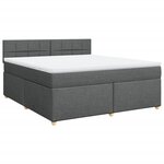 vidaXL Sommier à lattes de lit avec matelas Gris foncé 180x200cm Tissu