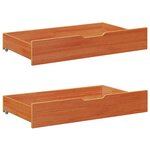 vidaXL Lit d'appoint avec tiroir 3 Pièces Cire marron Bois de Pin Massif