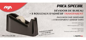 Pack dévidoir + 8 rouleaux d'adhésif transparent sign carpentras sign