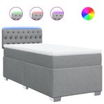 vidaXL Sommier à lattes de lit avec matelas gris clair 80x200 cm tissu
