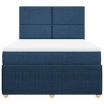 vidaXL Sommier à lattes de lit avec matelas Bleu 140x200 cm Tissu