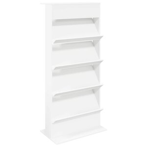 vidaXL Étagère à magazines Blanc 70 x 41 x 156 cm Bois d'ingénierie